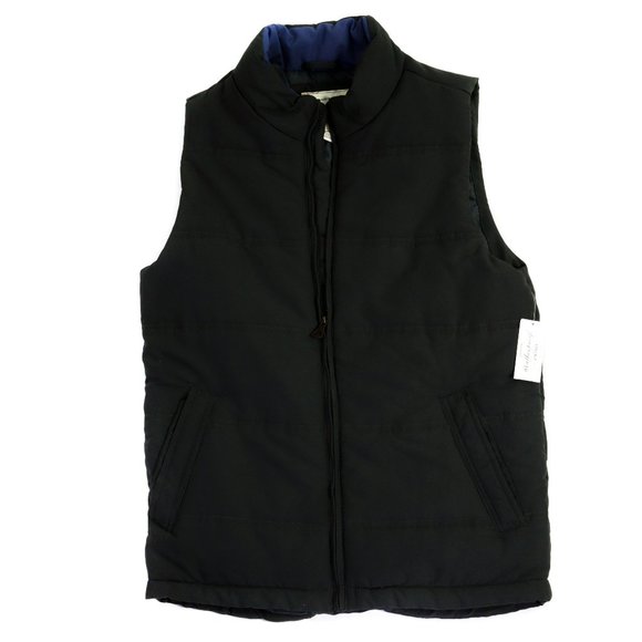 Weather proof Vintage Vest Reversable Black/Navy Blue - Picture 1 of 5